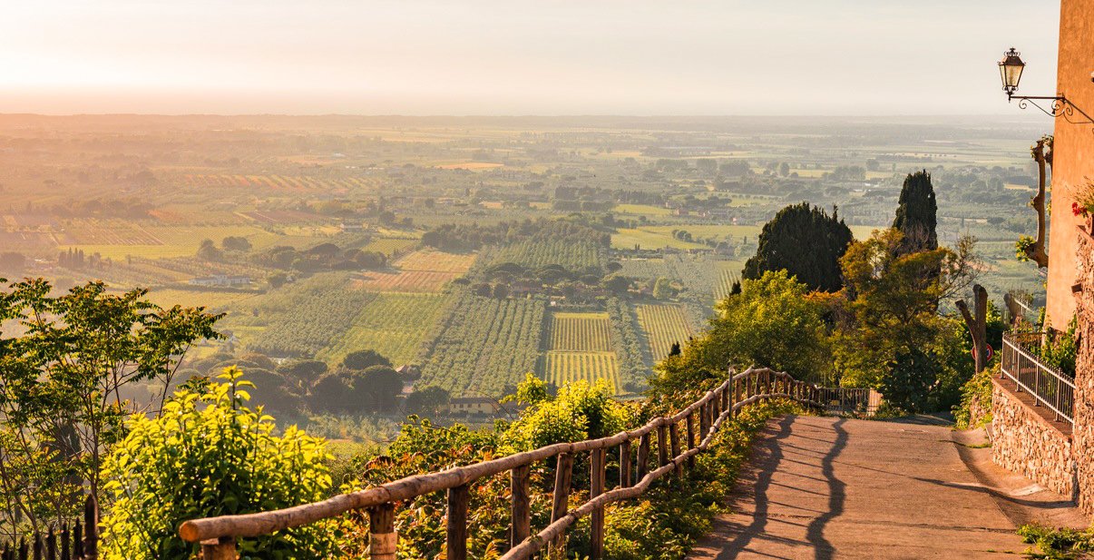 View over the Bolgheri countryside from Castagneto Carducci